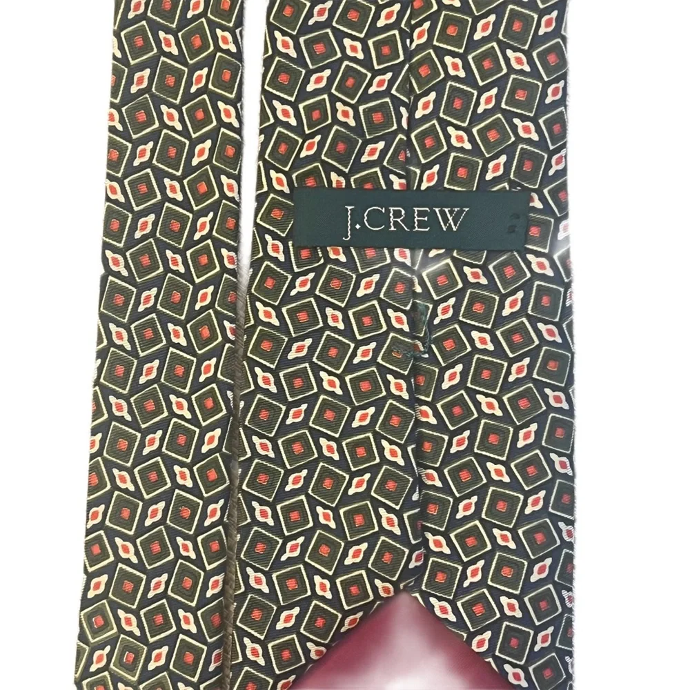J Crew Hand Made Geometric Patterned Tie